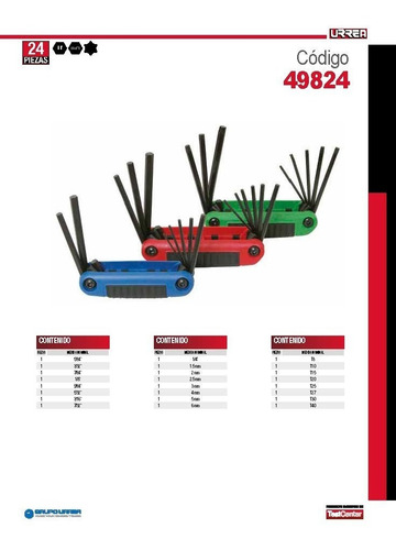 Juego De Llaves Hexagonales Allen Y Torx Urrea® Made In Usa