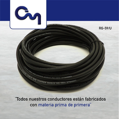 Cable Coaxial Rg59 Antena/tv, Con Transformador Y Conectores