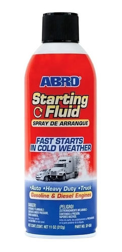Spray Abro Arrancador Frio Motores Gasolina Diesel 312g