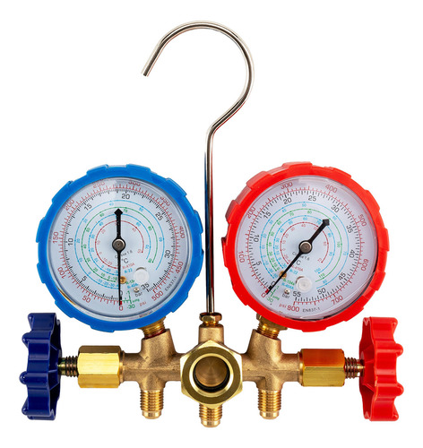 Válvula de Manometro Gadnic Man1ref-Pro de Cobre Doble Cabezal Fluorada