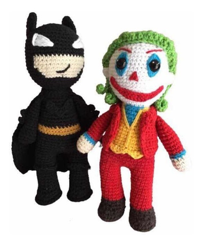 Muñecos Tejidos Batman Y Guasón Juguetes Amigurumi