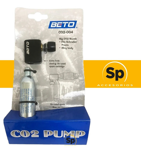 Inflador Para Bicicleta Co2 Con 2 Cartuchos