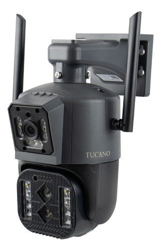 Cámara de seguridad Tucano TC-PT42 Wifi Full HD de doble lente, color negro