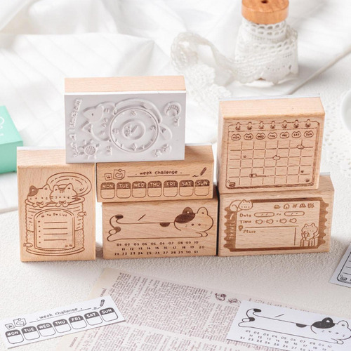 Sellos De Goma De Madera Para Scrapbooking, Estilo F