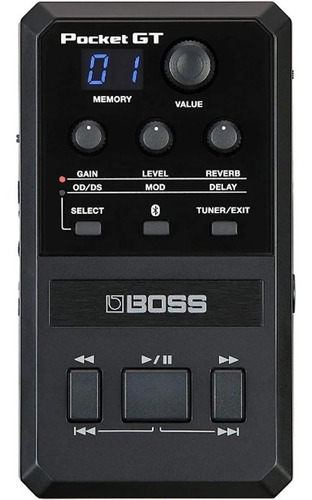 Pedal de efeito preto Boss POCKET-GT