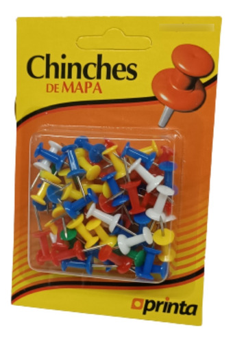 Chinches De Mapa Colores Surtidos (3*blisters De 50und C/u)