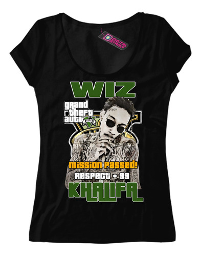 Remera Mujer Wiz Khalifa Gta V Rap 12 Dtg Premium