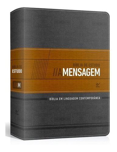 Bíblia De Estudo A Mensagem  Capa Luxo Grafite E Bege, De Ed Vida. Editora Ed Vida, Capa Mole, Edição 1 Em Português, 2022