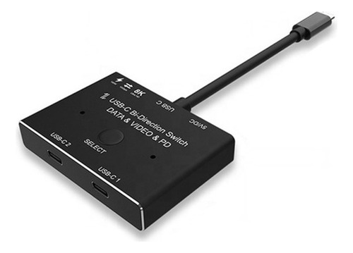 Chaveador Usb Tipo C 2x1 8k 30hz 4k 120hz 2.1 Bidirecional