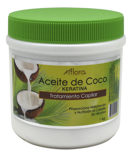 Flora® Crema Keratina Aceite De Coco 1 Kilo