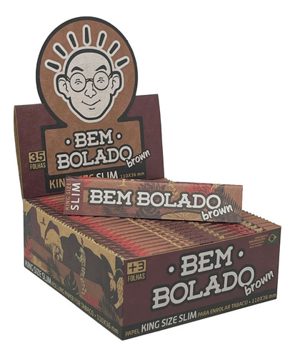 Caixa 50 Sedas Bem Bolado King Size Brown Slim Atacado