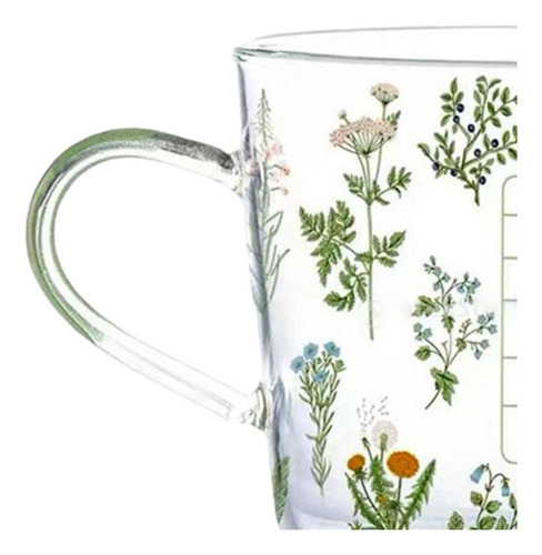 Taza De Cristal Impresa Clara Grande, Tazas De Leche, Jugo