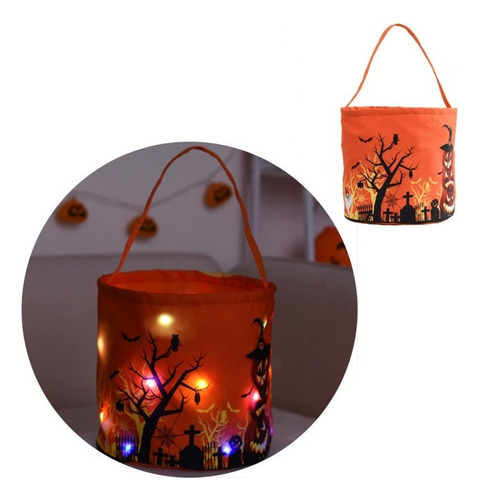 Bolsa De Regalo De Halloween Portátil Para Niños Con Led