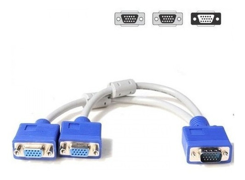 Cable Adaptador Splitter Vga Macho A 2 Vga Hembra Video
