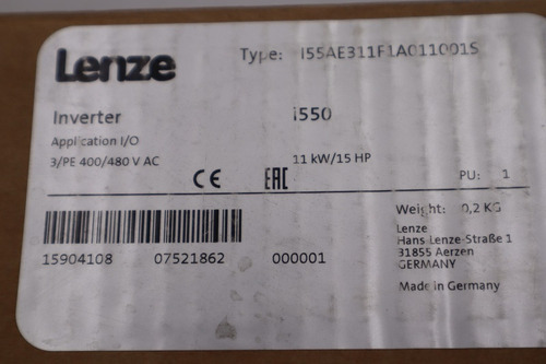 Lenze I550 I55ae311f1a011001s 11 Kw/15hp 3ph 480v Power Supp
