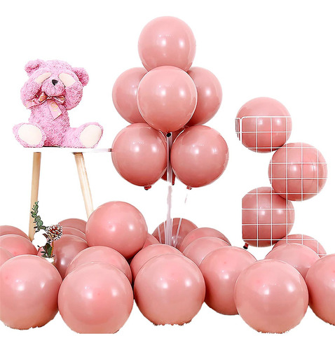 Globos Latex 12 Unidades 30 Cm R12 Palo De Rosa