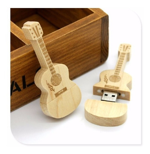 Guitarra Pen Drive 4 Gb Madera Proyectarte Souvenir