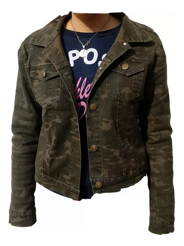 Campera Jean Camuflada Elastizada Talles 1-2-3-4-5 Oferta