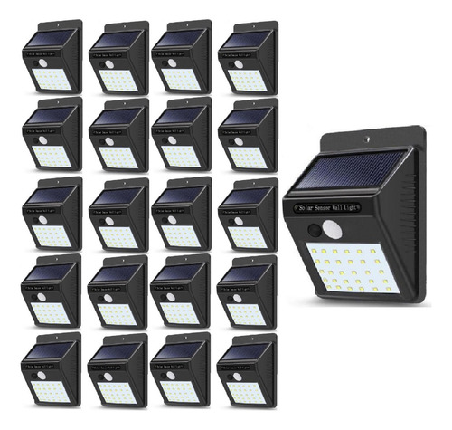 Pack X20 Foco Led Solares Exterior Luz Solar Foco Led Sensor