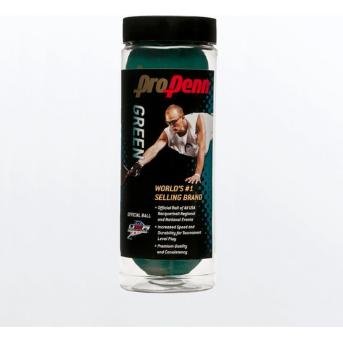 Pro Penn Verde Racquetball (1 Tubo Con 3 Pelotas)