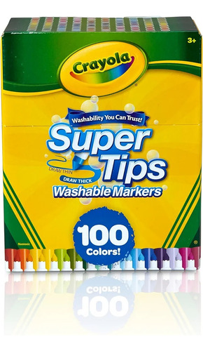 Crayola Súper Tips, Marcadores Lavables 100 Unidades.