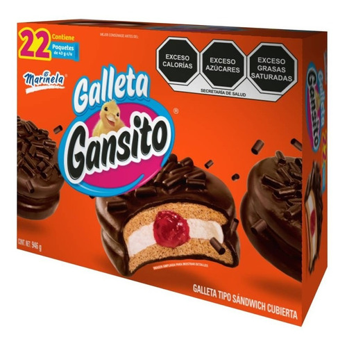 Galleta Gansito Marinela® Con 22 Piezas De 43 Gramos