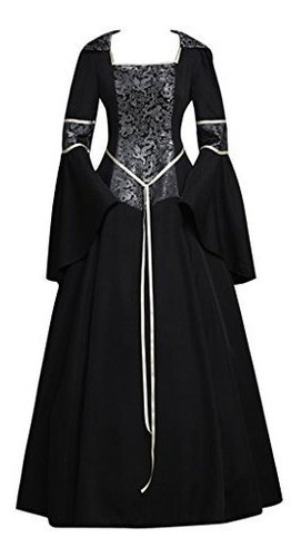 Cosplaydiy - Vestido De Vampiro Gótico Medieval Para Mujer