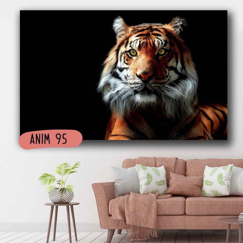 Imagen 6 de 10 de Cuadro Tigre Animales 50x70 Otros Diseños Tela Canvas