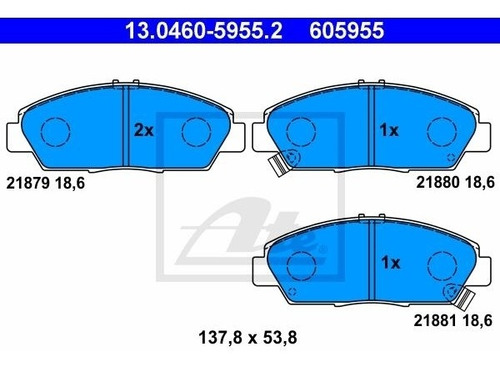 Balatas Delanteras Honda Prelude V 2.0 16v 2000 (bb9) 131hp