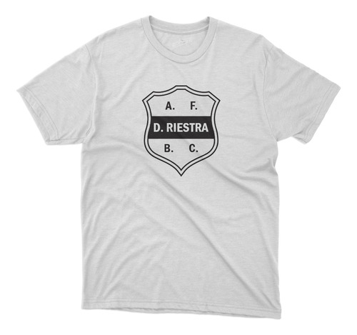 Remera Futbol Deportivo Riestra Escudo En El Pecho Blanca