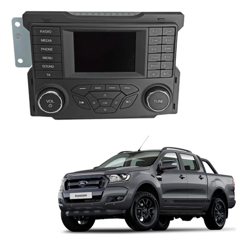 Rádio Usb Bluetooth Stereo Ranger 2018/19 Peça Original Ford