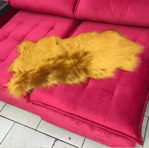 Manta Pelego Premium para cabello suave, tamaño Tumblr, 100 x 50 cm, color caramelo