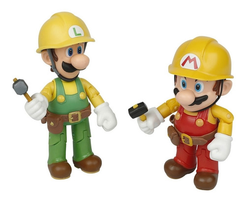 Mario Y Luigi Maker Colección Figuras Constructor 4 Pulgadas