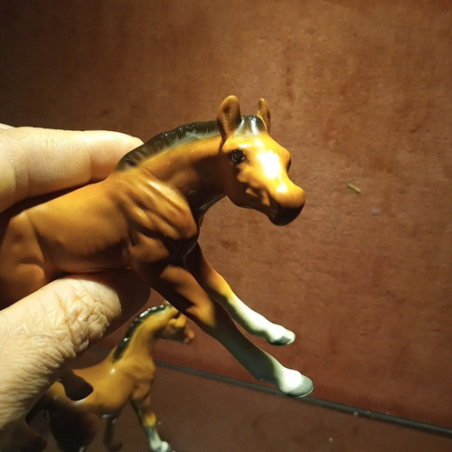Figura De Porcelana Antigua Caballos Estatuilla No Beswich (Usado)
