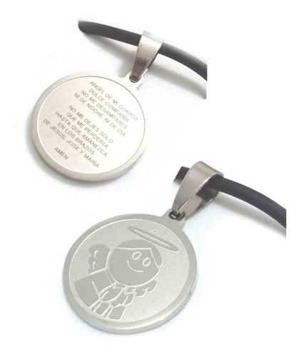 Medalla De Ángel De La Guarda Acero Inoxidable Mod. 290