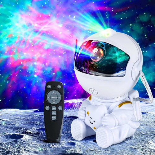 Mini Astronauta Proyector De Estrellas Nebulosa Galaxia Blanco Negro