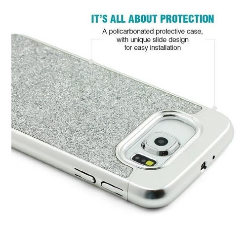 . Funda Prodigee Sparkle Para Samsung S6 Plata