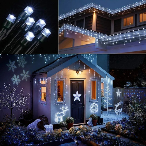 Imagen 4 de 10 de Luces Exterior Decorativa Pila 100 Led 10m Waterproof Frio-*