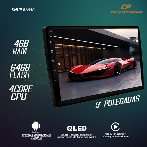 Multimidia Wrv 15/20 9p Android Carplay 4/64gb + Ré