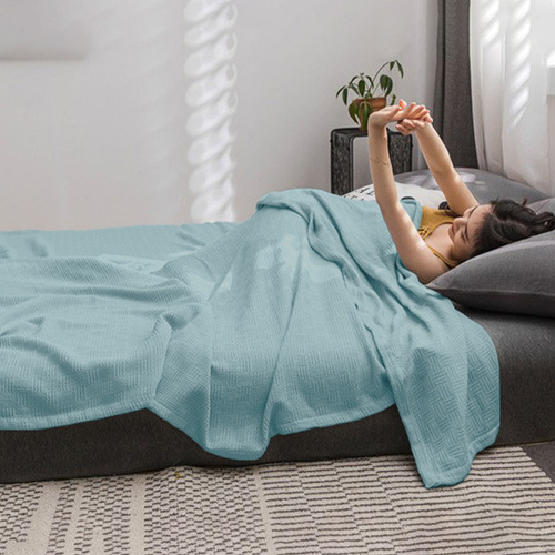 Manta De Cama De Algodón, Manta Térmica De Algodón Doble De