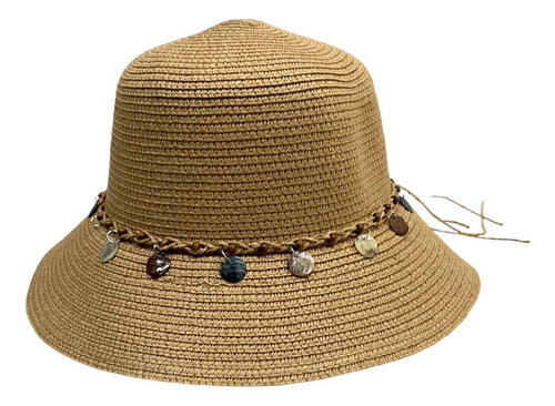 Sombrero De Paja Diseño Moderno Con Pedrería Playa Viaje Uv