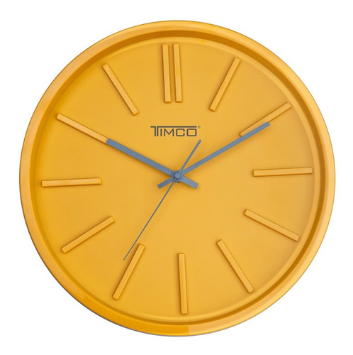 Reloj De Pared Minimalista Amarillo Timco Estructura Naranja claro