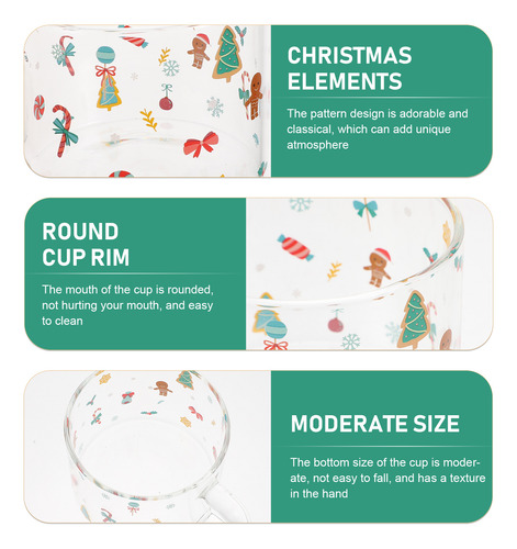 1pc Adorable Christmas Themed Pattern Glass Cup Milk Cup