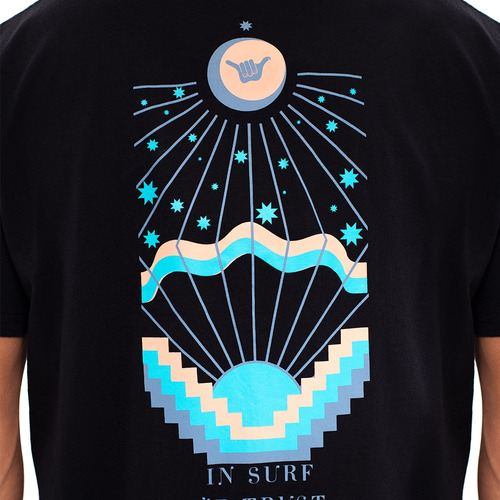 Imagen 6 de 7 de Polera De Hombre Hang Loose In Surf We Trust Negro