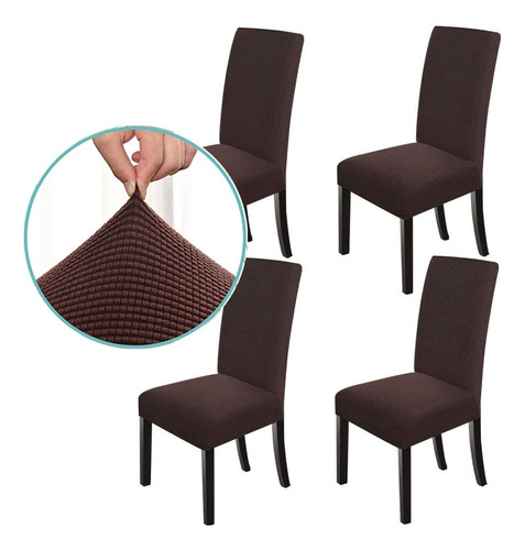 4 Pzas Fundas Elástica Protectora De Silla Comedor Removible