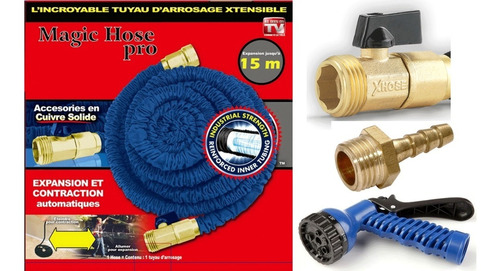 Manguera Expandible Metalica X Hose Magic Pro +pistola +15m