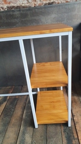 Imagen 6 de 8 de Mesa Escritorio 120x50 Industrial Hierro Madera Laqueado