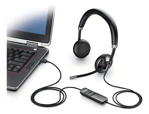 Fones de ouvido sem fio Plantronics Blackwire C720 Black
