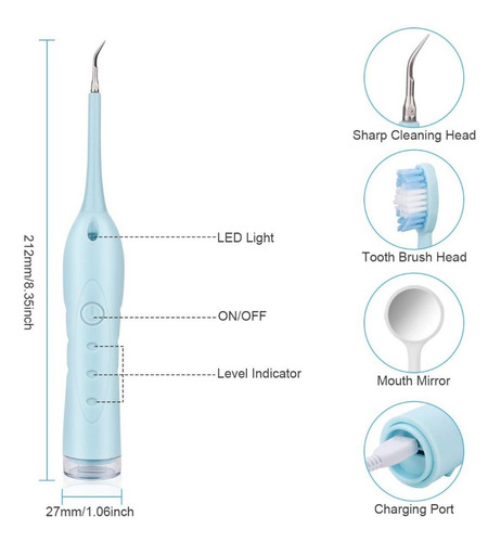 Eliminador De Calculo Dental Electrico Con 3 Cabezales