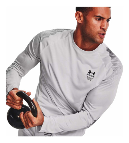 Playera Under Armour Heat Gear Tech Tee Print Gray